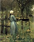 A Girl in A Meadow by William Stott